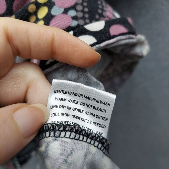 Joyous & Free Womens Printed Top With Beaded Cuffs Size M 90% Cotton 10% Spandex - Picture 5 of 6